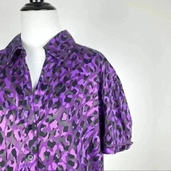 Fred David womens top size 2X multicolored camouflage button down - Picture 3 of 8